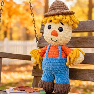 Schema all'uncinetto per spaventapasseri - Download immediato in PDF / Schemi facili per peluche all'uncinetto / Peluche amigurumi per principianti