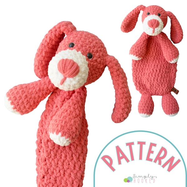 Dog Snuggler Crochet Pattern PDF Tutorial | Crochet Lovey Patterns | Easy Crochet Animal Amigurumi Pattern with Chunky Yarn for Beginners