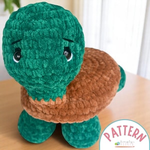 Patron tortue au crochet PDF - Douillette adaptée aux débutants - Peluche tortue douce et peluche - Patron reptile Amigurumi - Cadeau DIY facile