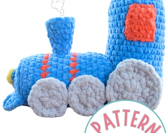Train Crochet Pattern PDF Tutorial | Crochet Toy Patterns | Easy Crochet Stuffie Pattern With Chunky Yarn for Beginners