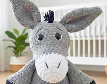 Pobierz wzór szydełkowy na osiołka w formacie PDF | Wzory szydełkowe na zwierzęta | Łatwe pluszowe maskotki amigurumi dla początkujących