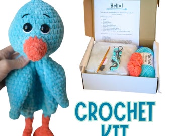 Crochet Kit for Beginners | Crochet Bird Pattern With Supplies and Materials | Easy Amigurumi Kit DIY Craft Project for Beginner Crocheters