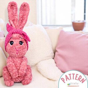 Easter Bunny Crochet Pattern – Easy Plush Bunny with Headwrap – Beginner Amigurumi PDF – Soft Spring Bunny Toy – Instant Download