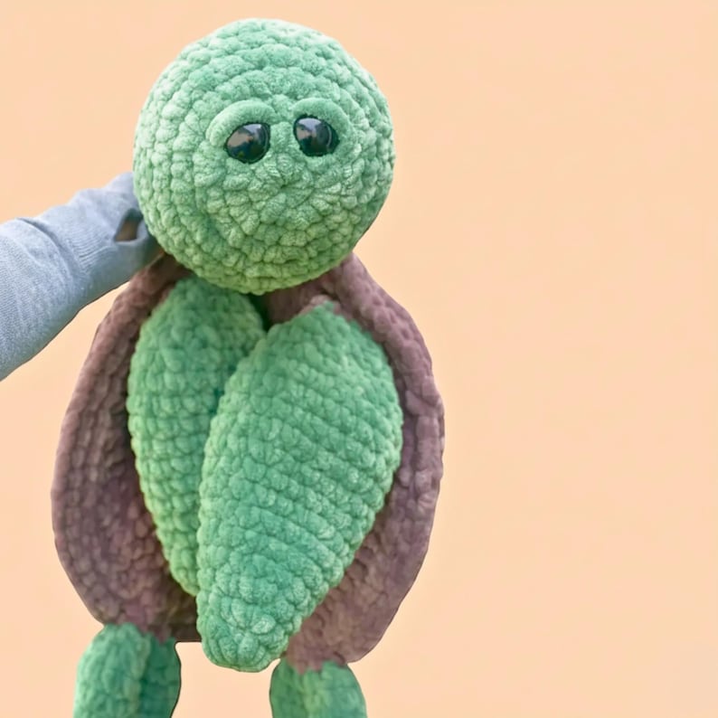 Ladda ner virkmönster för havssköldpaddor i PDF-format | Virkade djurmönster | Enkla amigurumi-plyschdjur för nybörjare bild 1
