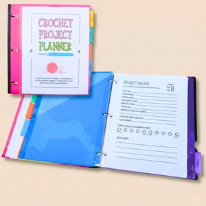 Crochet Project Planner Binder | Yarn Inventory & Pattern Organizer | Crochet Gift For Organized Crafters