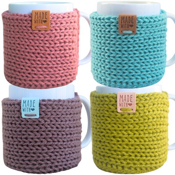 Mug Cozy Sleeve with Coaster for Coffee or Tea | Mothers Day Gift for Crafty Mom | Fits 11-Ounce Mugs in Assorted Colors