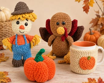Fall Crochet Pattern Bundle | Autumn Amigurumi Plush PDF Collection | Easy Beginner Thanksgiving Patterns