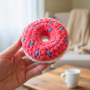Donut Crochet Pattern PDF Download | Easy Plush Play Food or Pin Cushion Project for Beginners | Doughnut Amigurumi