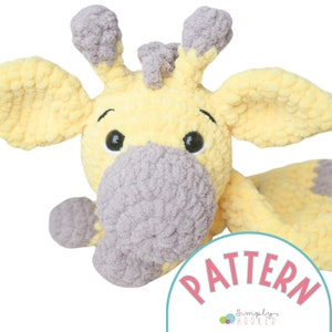 Giraffe Crochet Pattern Snuggler PDF Tutorial | Crochet Toy Patterns | Easy Crochet Animal Pattern With Chunky Yarn for Beginners