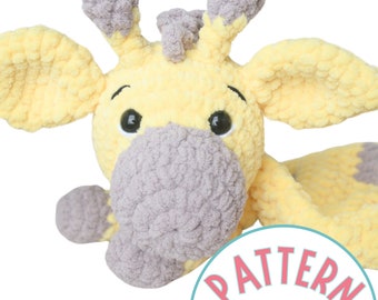 Giraffe haakpatroon Snuggler PDF-tutorial | Gehaakte speelgoedpatronen | Eenvoudig gehaakt dierenpatroon met dik garen voor beginners