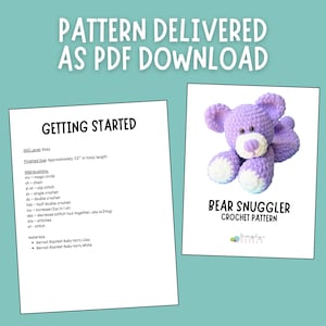 Teddy Bear Crochet Lovey Pattern PDF Tutorial Crochet Toy Patterns Easy Crochet Animal Pattern With Chunky Yarn for Beginners image 2