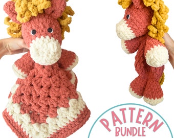 2 Crochet Horse Patterns Bundle PDF Tutorial | Crochet Toy Patterns | Easy Crochet Amigurumi Animal Patterns With Chunky Yarn for Beginners