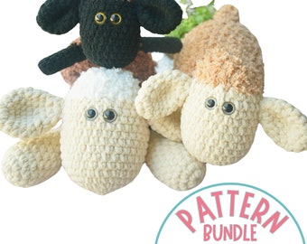 Crochet Sheep Pattern Bundle PDF Tutorial | Crochet Toy Patterns | Easy Crochet Farm Animal Pattern With Chunky Yarn for Beginners