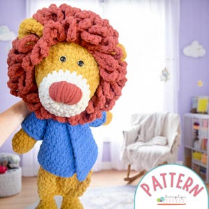 Lion Lovey Crochet Pattern PDF – Easy Plush Blanket Pattern – Beginner Animal Lovey for Baby Shower or Nursery Gift