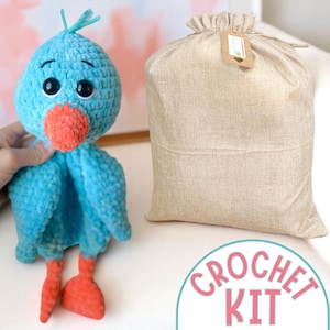 Blue Bird Crochet Kit: Amigurumi Starter Set for Beginners