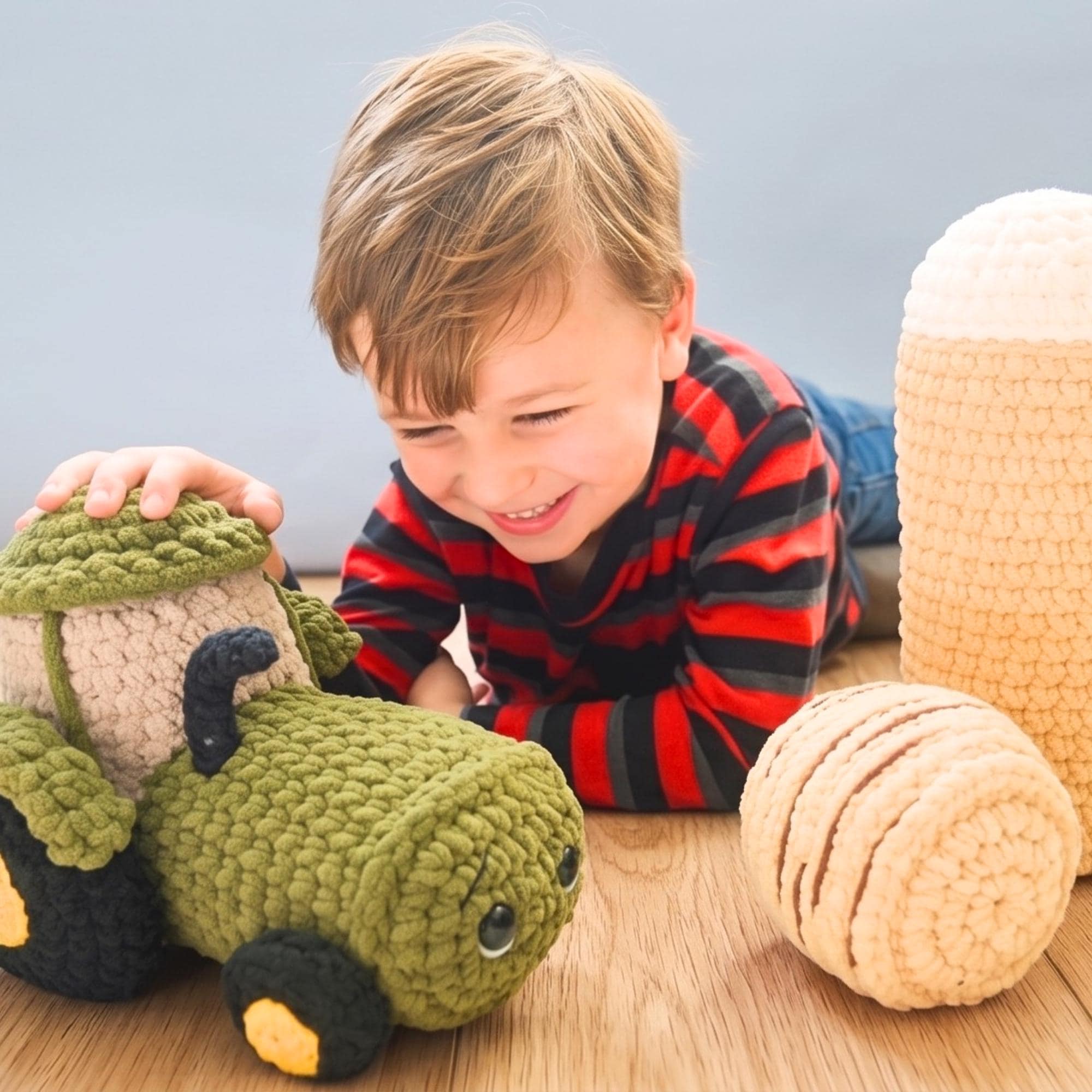 36 Jumbo Yarn Crochet Patterns for Cozy Gifts, Home Decor, and Easy Quick Makes 18 Beginner Farm Crochet Pattern Tractor Plush Amigurumi