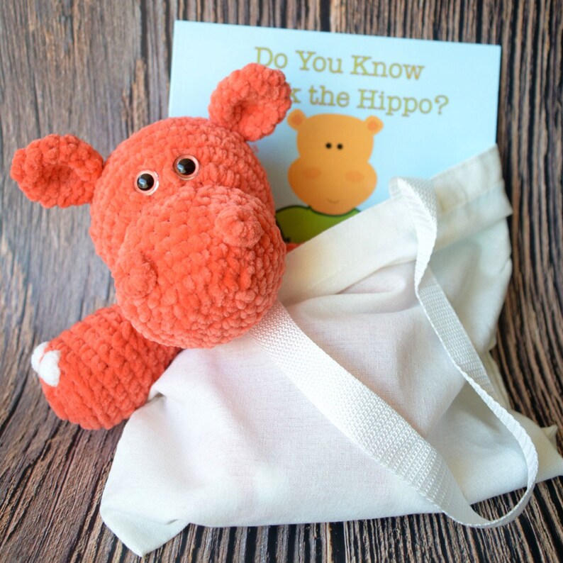 orange hippo stuffed animal