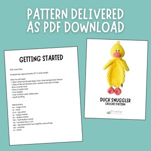 Duck Crochet Lovey Pattern PDF Tutorial Crochet Toy Patterns Easy Crochet Amigurumi Animal Pattern With Chunky Yarn for Beginners image 2