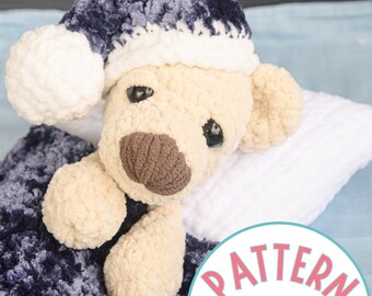 Bear Crochet Lovey Pattern PDF | Crochet Toy Patterns | Easy Crochet Animal Pattern With Chunky Yarn for Beginners