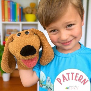 Dog Puppet Crochet Pattern PDF – Easy Amigurumi Hand Puppet – Beginner Plush Toy Crochet – Dog Hand Puppet for Kids – Instant Download