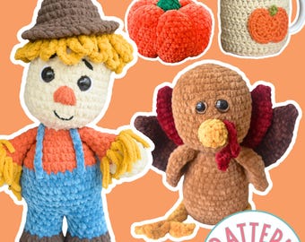 Fall Crochet Pattern Bundle PDF Download | Autumn and Thanksgiving Amigurumi for Beginners
