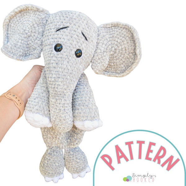 Elephant Crochet Pattern PDF Tutorial | Crochet Lovey Pattern | Easy Crochet Animal Amigurumi Pattern for Beginners