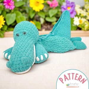 Alligator Crochet Pattern PDF – Beginner Friendly Snuggler Plush Toy – Easy Amigurumi Pattern – Stuffed Animal Gift – Bulky Yarn Reptile Toy