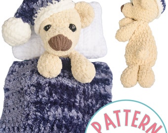 Bear Crochet Lovey Pattern PDF | Crochet Toy Patterns | Easy Crochet Animal Pattern With Chunky Yarn for Beginners