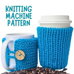 Knitting Machine Pattern for Coffee Mug Cozy PDF Tutorial | 22-Pin Knitting Machine Pattern With Photo and Video Tutorials