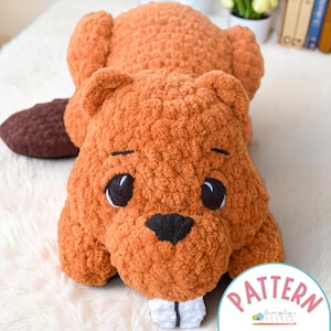 Beaver Crochet Pattern PDF – Beginner Amigurumi Plush – Soft Chunky Yarn Toy – Stuffed Animal – Woodland Animal Crochet Project
