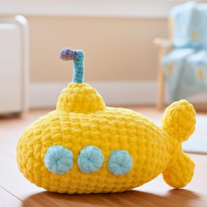 Cute Submarine Crochet Pattern | Ocean Amigurumi Plush PDF | Easy Beginner Pattern For Kids Gifts