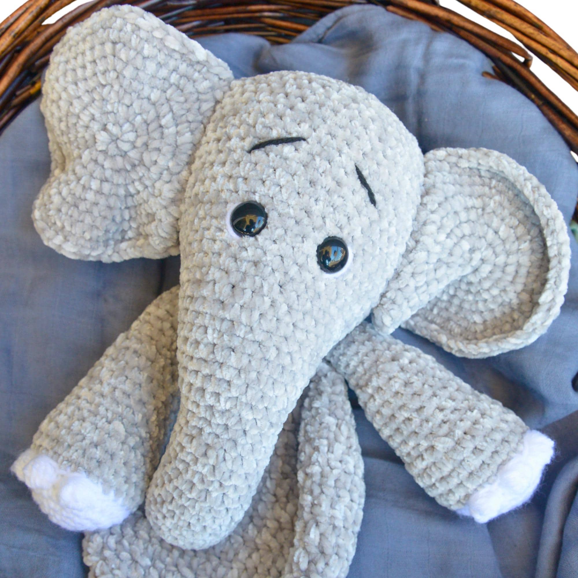 38 Crochet Patterns for Gifts, Decor, Accessories, and Amigurumi 6 Elephant Snuggler Crochet Pattern