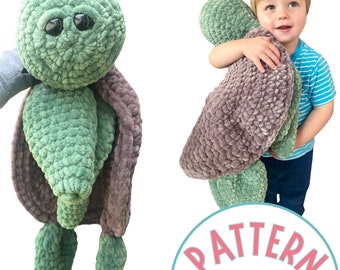 Zeeschildpad haak Lovey patroon PDF-tutorial | Gehaakt speelgoedpatroon | Eenvoudig Amigurumi-speelgoedpatroon met dik garen voor beginners