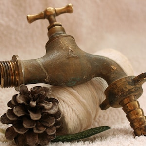 1/2&quot; Vintage Water Faucet, 1960s, Old Brass Spigot, Water Spigot,  water tap, Faucet, Spigot. Brass water faucet, Bronze Tap, Industrial