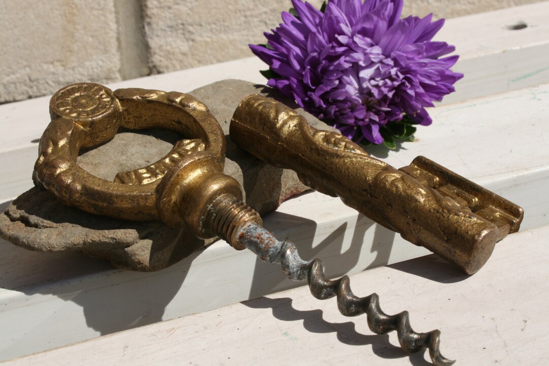 Brass CORKSCREW, Wine Opener, Vintage Cork Screw, Antique Corkscrew