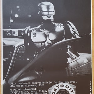 RoboCop ORIGINAL 1988 Vintage Polish Movie Poster - Paul Verhoeven - Peter Weller - Jakub Erol Art SUPERGLINA