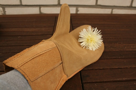 Vintage Gloves, Mens Leather Gloves, Industrial Gl