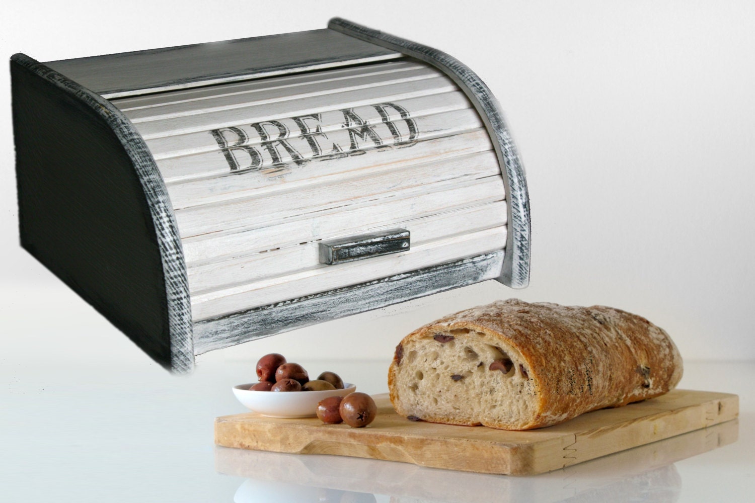 Small BREAD BOX BREAD Bin Wooden Bread Box Shabby Chic Etsy