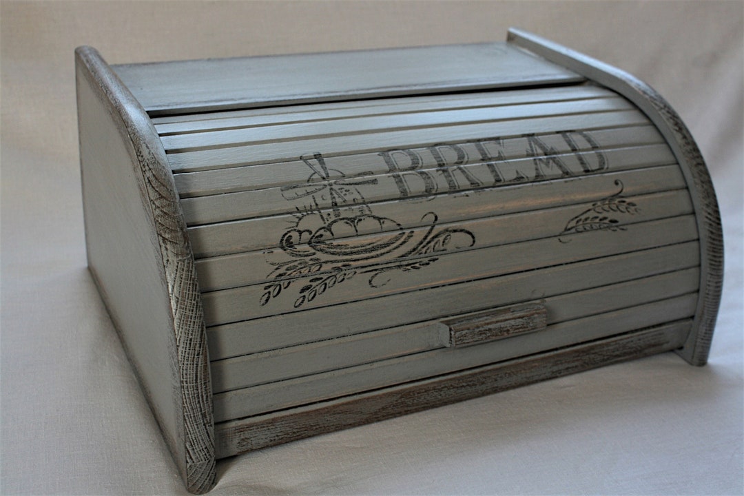 Grey BREAD BOX, Grey Bread Bin, Vintage Bread Box, BREAD Bin