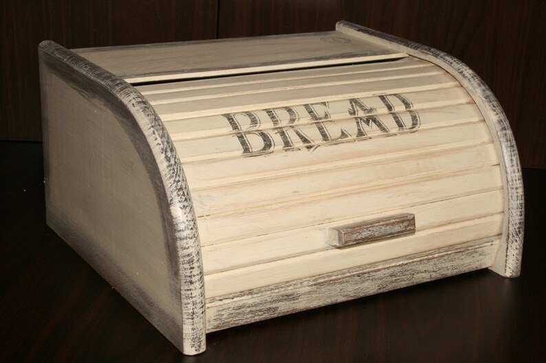 French Bread Box Bin Distressed French Bread Box Bin