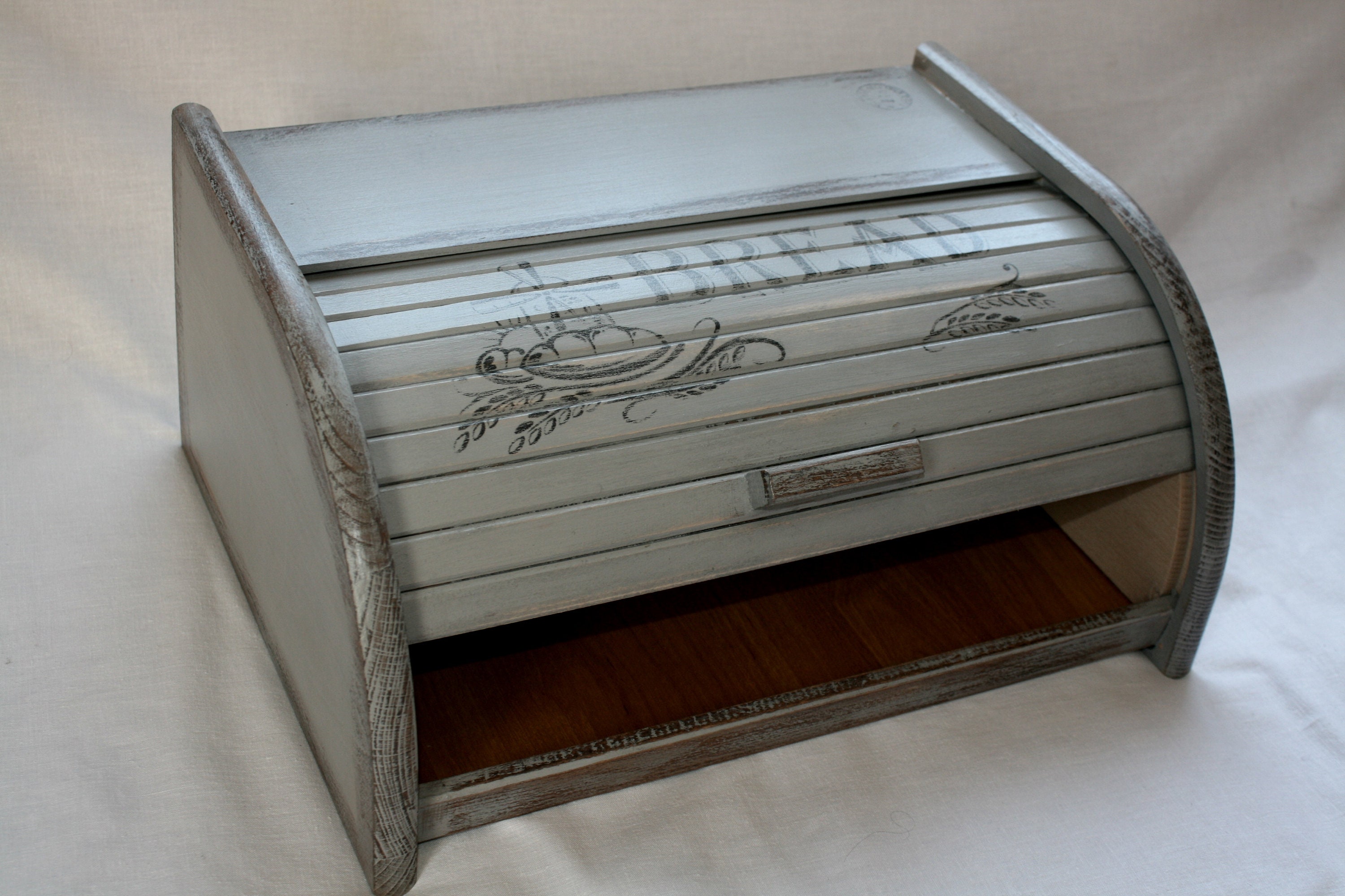 Grey BREAD BOX Grey Bread Bin Vintage Bread Box BREAD Bin Etsy