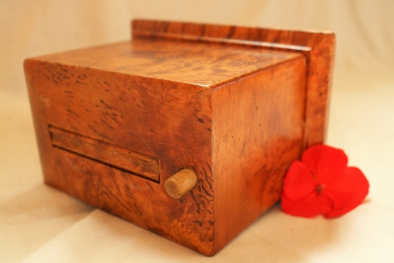 Cigarette dispenser, art deco, Wooden Cigarette Ca