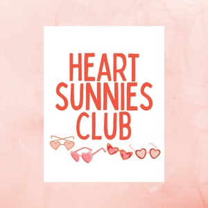 Heart Sunnies Print, Heart Sunglasses, Valentine Decor, Valentine&#39;s Day Print