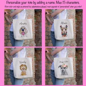 Black Lab Tote Bag - Option to Personalize Black Labrador art tote - Black Lab Lover Gift - Black Labrador dog totes Personalized bild 3
