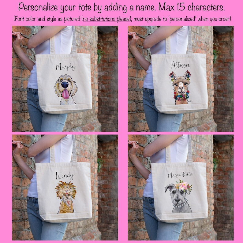 Black Lab Tote Bag - Option to Personalize Black Labrador art tote - Black Lab Lover Gift - Black Labrador dog totes Personalized bild 3