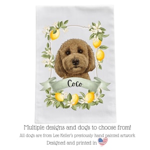 Personalized Labradoodle Tea Towel - Personalized Dog Tea Towel - Custom Golden Doodle Flour Sack Towel- Doodle Gifts - Doodle Kitchen Decor