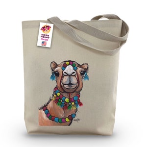 Camel Tote Bag - Option to Personalize Camel Lover Gift -  Fun Camel tote -  Cute Camel totes - Fun colorful animal tote - Camel gifts