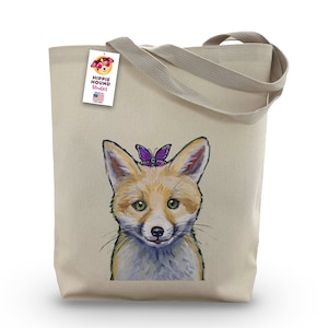 OVERSTOCK CLEARANCE - Fox Tote Bag -  Fun Fox Tote -  Cute Fox totes - Gifts for Fox Lovers
