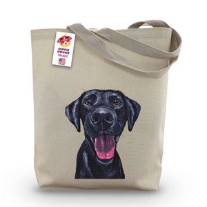 Black Lab Tote Bag - Option to Personalize Black Labrador art tote - Black Lab Lover Gift - Black Labrador dog totes Personalized bild 1