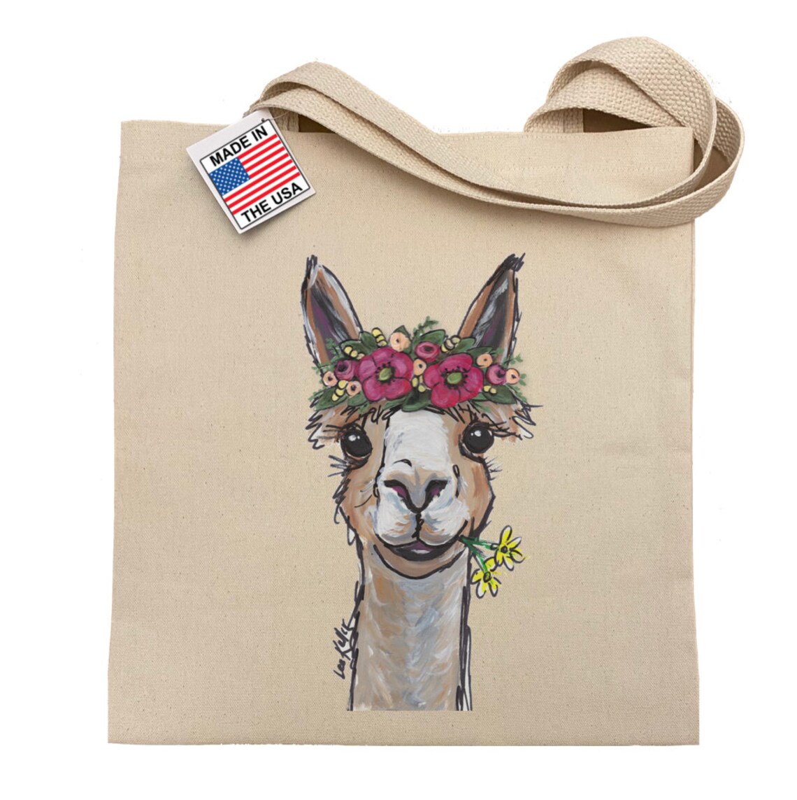 Alpaca Tote Bag Cute Alpaca Art on tote bag Alpaca Lover Etsy